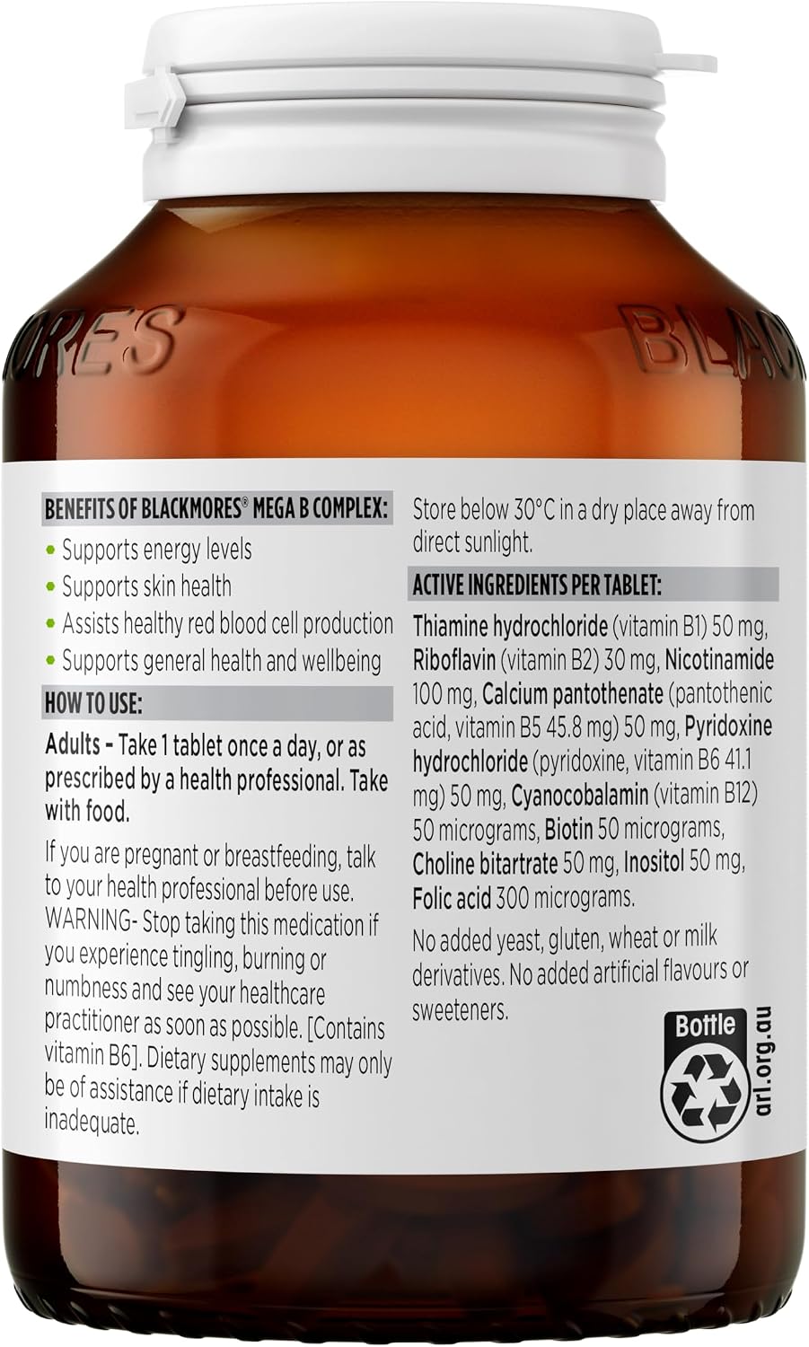 Blackmores Mega B Complex 200 Tablets - görsel 3