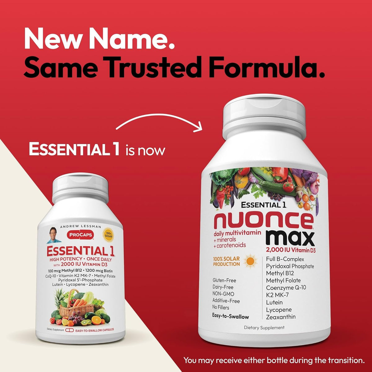 ANDREW LESSMAN Essential-1 nuonce max Multivitamin - 360 Small Capsules - High Potency, No Additives, Once Daily - görsel 2