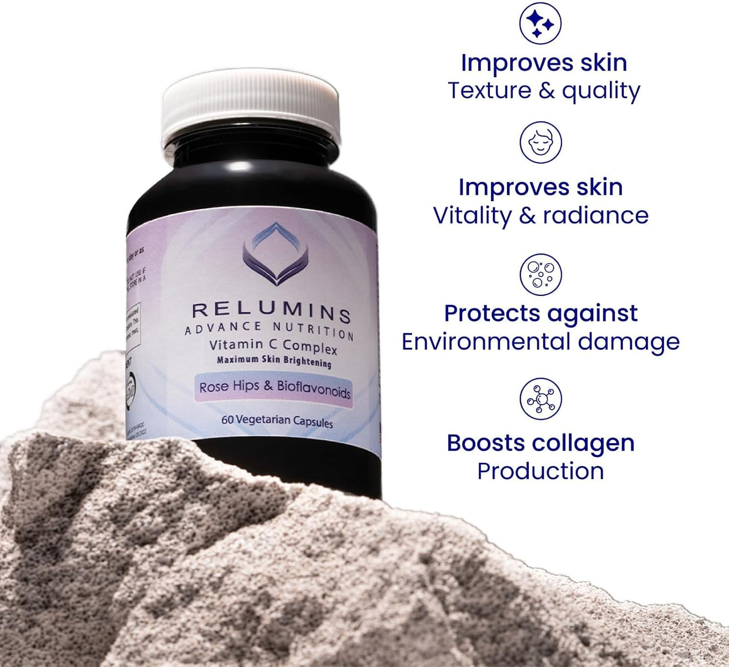 Relumins Advanced Vitamin C Supplement with Rose Hips - 1000mg, 60 Capsules - görsel 6