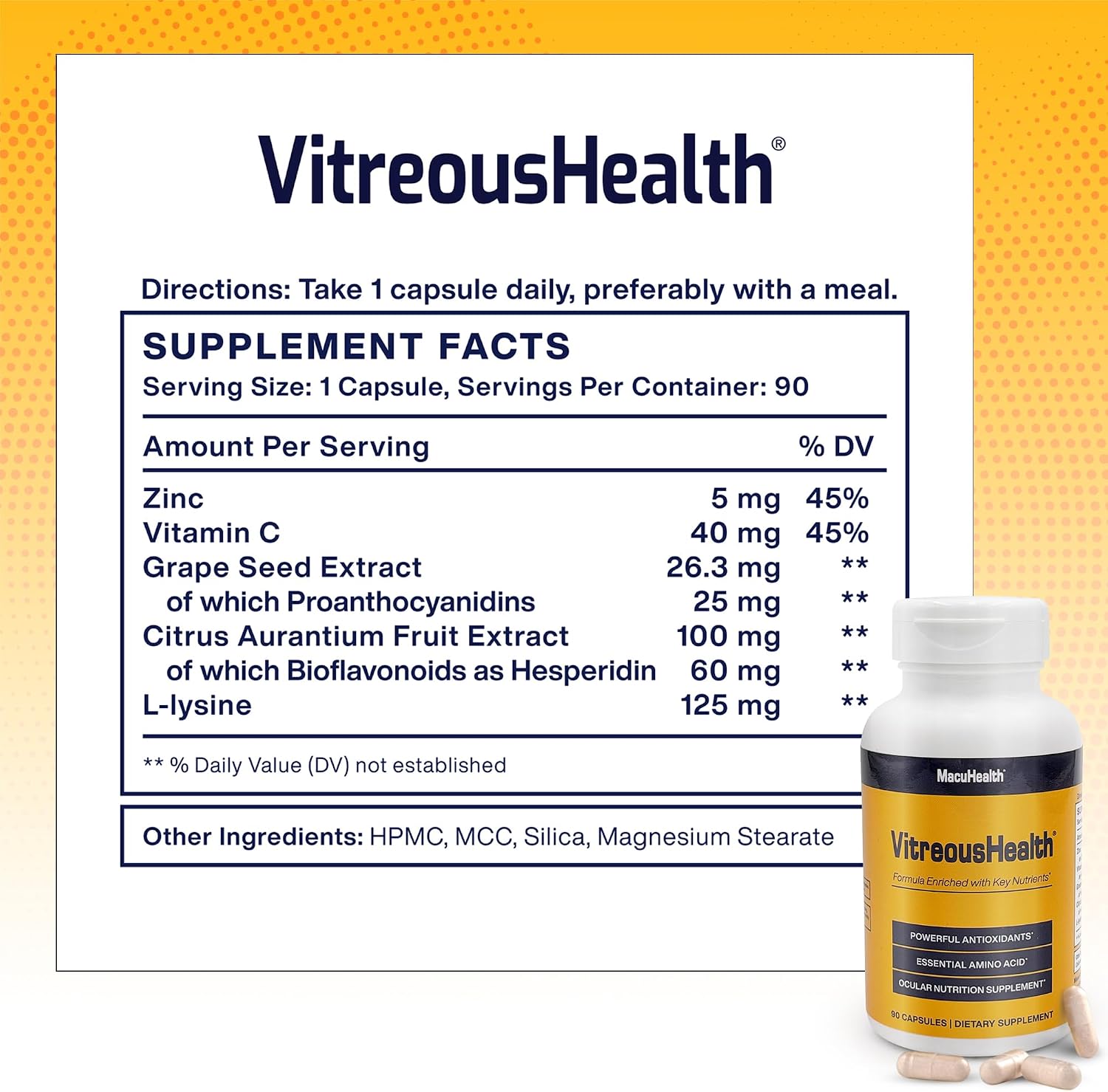 MacuHealth VitreousHealth Evidence-Based Eye Supplement - 90 Capsules - görsel 2