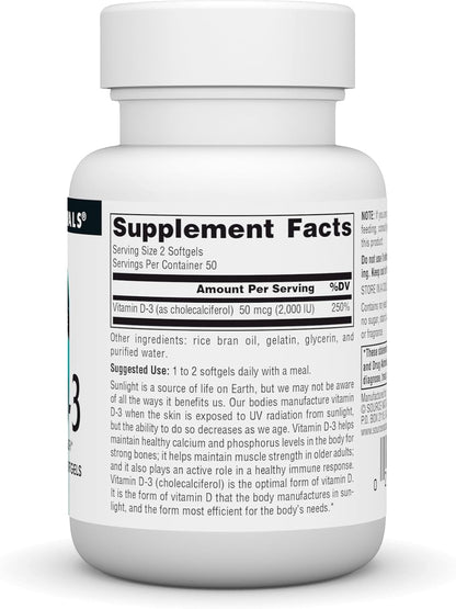 Source Naturals Vitamin D-3 1000 IU – 100 Softgels