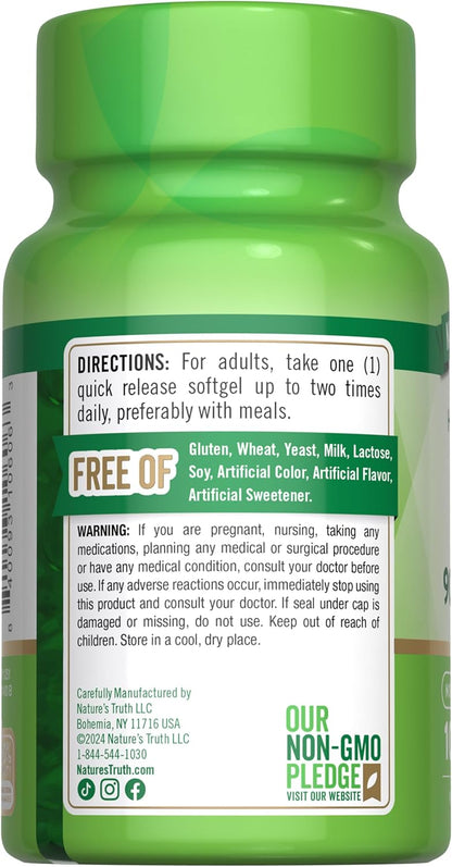 Nature's Truth Vitamin E 200 IU Softgels – Non-GMO & Gluten-free (100 Softgels)