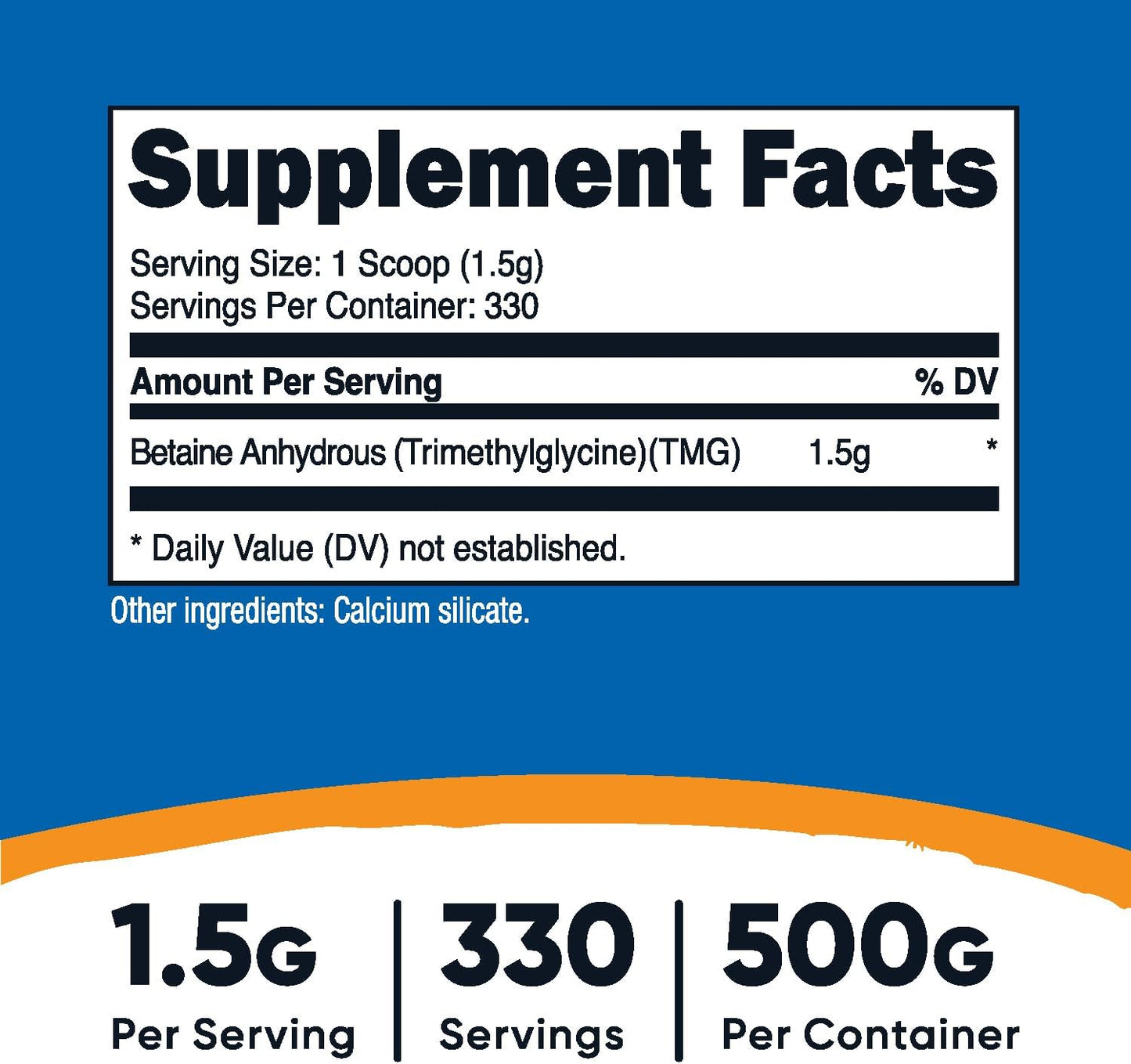 Nutricost Betaine Anhydrous (TMG) Powder, 500 g - görsel 2