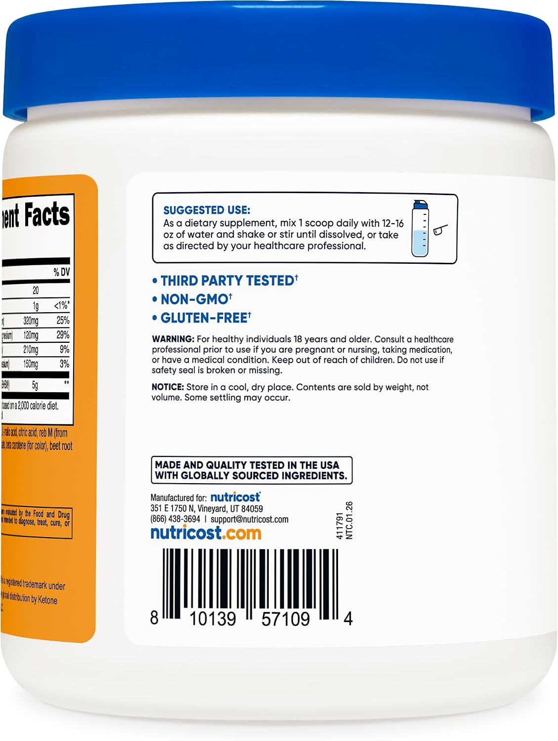 Nutricost BHB Salts Drink Mix (30 Servings, Peach Mango Flavour) - 5g BHB Per Serving, 0g Sugars, Vegetarian - görsel 4