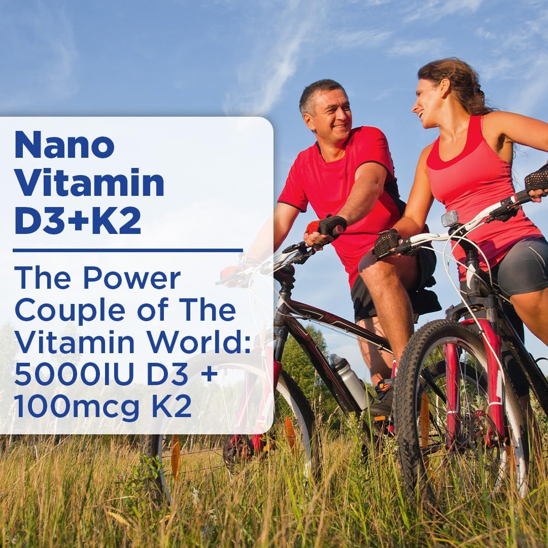 Nano Vitamin D3+K2 - Nanosized Liquid - Fast Absorption - 5000 IU + 100 mcg - Non-GM, Gluten-free - 30 ml - görsel 4