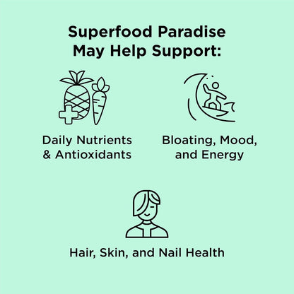 nbpure Earthy Andy Superfood Paradise, Mango Pineapple, 30 Servings