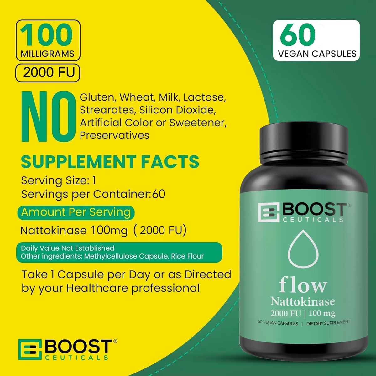 Nattokinase 2000 FU - Systemic Enzyme Support - 100 Vegan Capsules - görsel 7