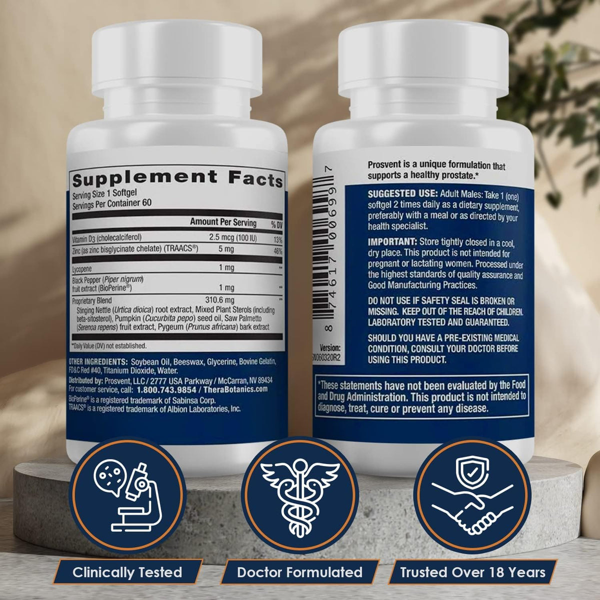 Prosvent Prostate Supplement for Men with – Saw Palmetto Berry Extract: Standardised to fatty acids, traditionally – Image 2