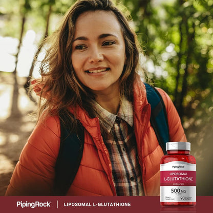 Piping Rock Liposomal Glutathione Food Supplement | 500mg | 90 Soft gel capsules | Reduced Form | Non-GM, Gluten-free