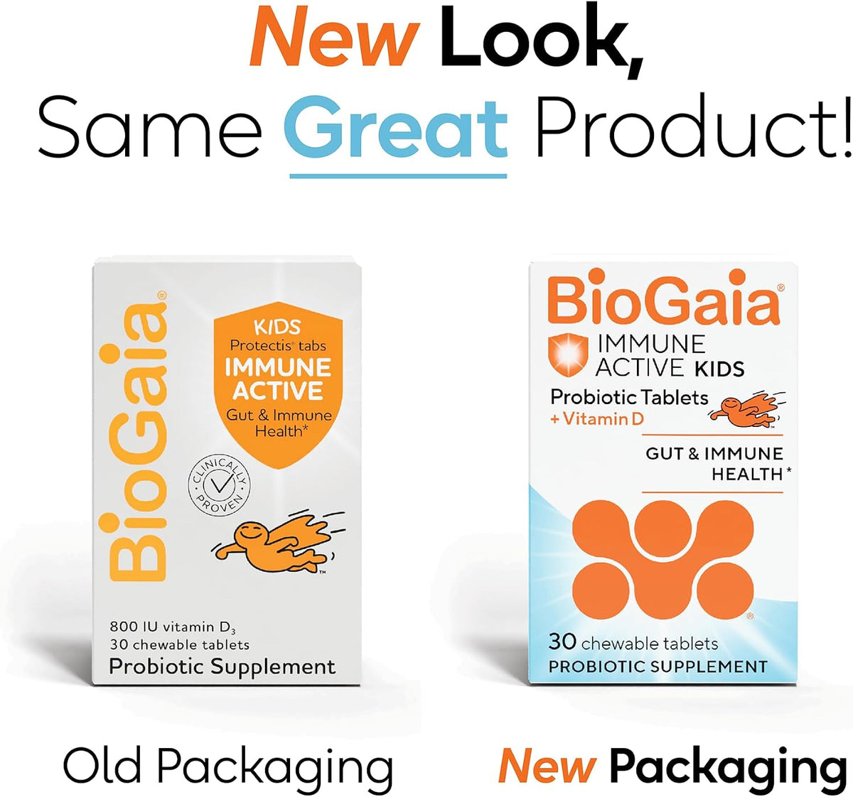 BioGaia Immune Active Kids | Probiotic + Vitamin D | for Digestive & Immune Health | Ages 3+ | Allergen, Dairy, Soya & Gluten-free | Trusted by Paediatricians | 30 Day Supply | Orange Flavoured Chewable - görsel 2