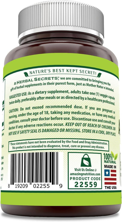 Herbal Secrets Ashwagandha 500mg – 250 Veggie Capsules – Non-GM & Gluten-Free
