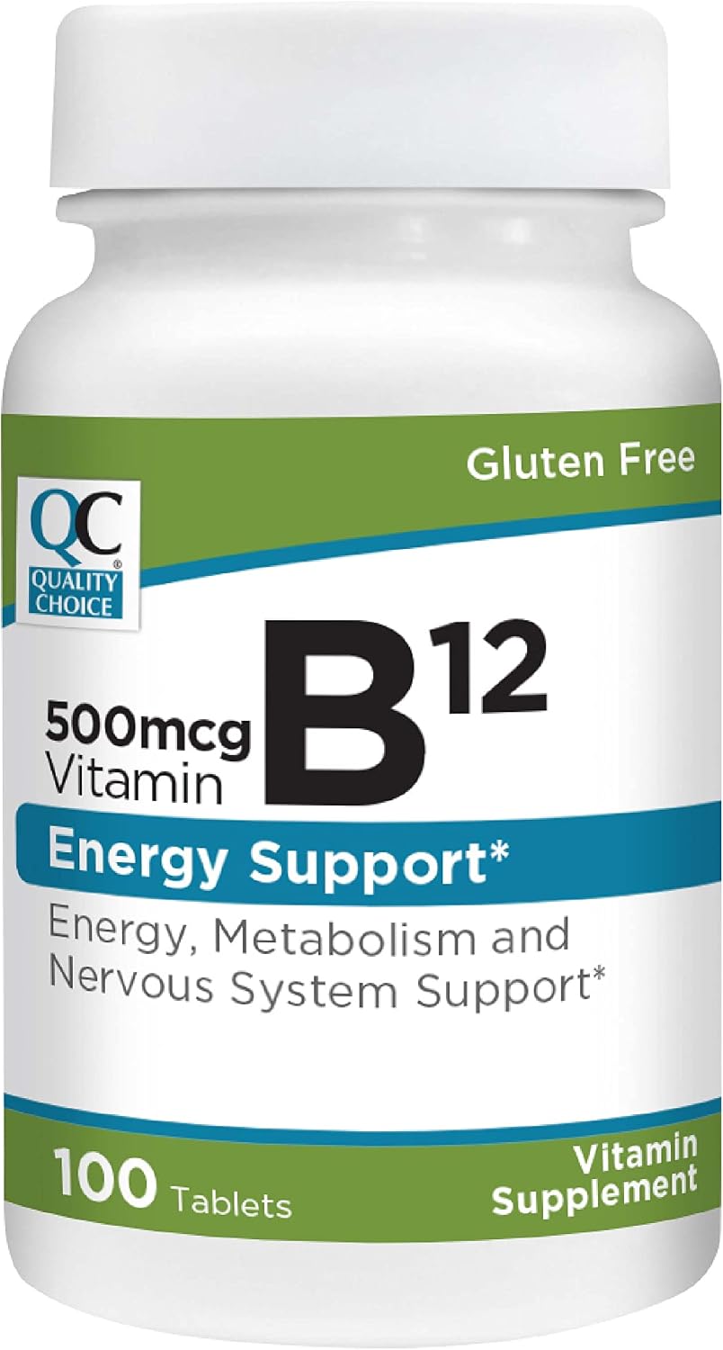 Quality Choice Vitamin B12 500 mcg Tablets – Energy Metabolism & Nervous System Support – 100 Tablets - görsel 1