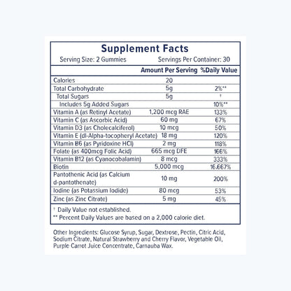 eSalon Biotin Hair Gummies, Multivitamin, Cherry Flavour, 60 Count, 30 Day Supply