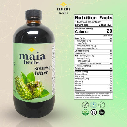 Maia Herbs Soursop Bitters Liquid, 16oz