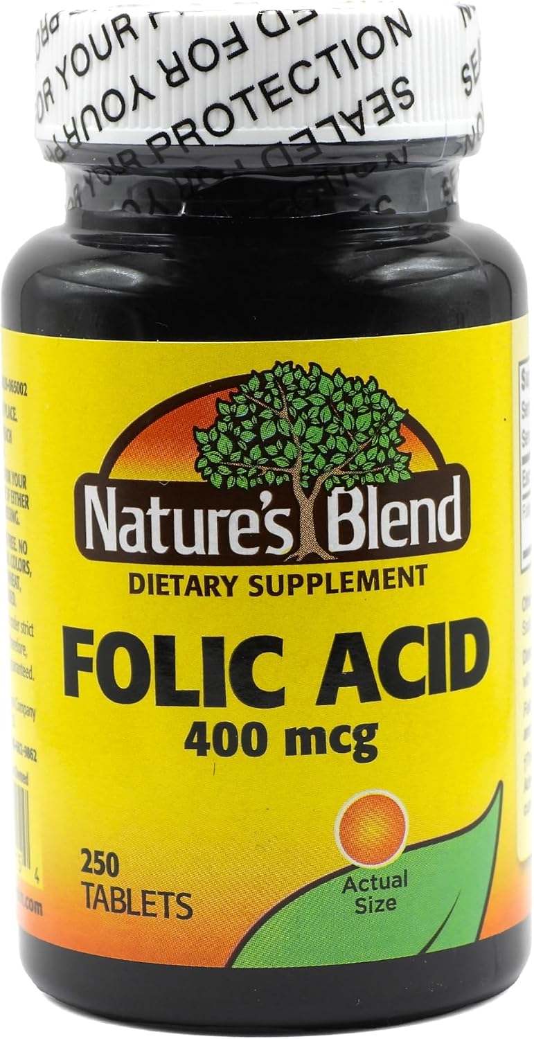 Nature's Blend Folic Acid 400 mcg, 250 Tablets - görsel 1