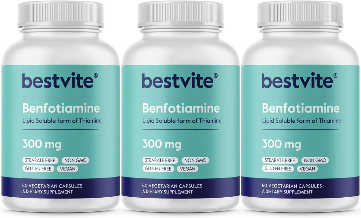 BESTVITE Benfotiamine 300mg - 120 Vegetarian Capsules - görsel 9