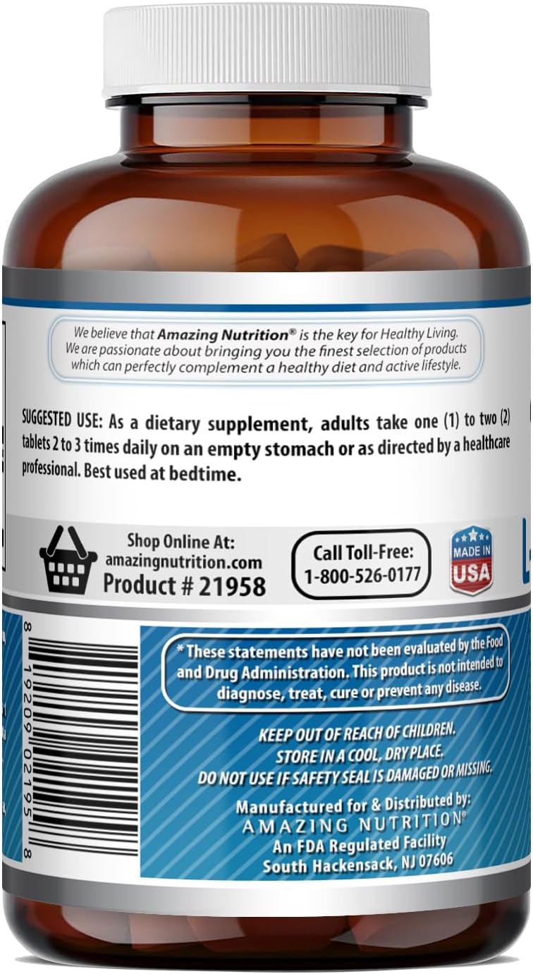 Amazing Formulae L-Tryptophan 1000mg Tablets Supplement - Non-GMO, Gluten-free - 120 Count - görsel 4