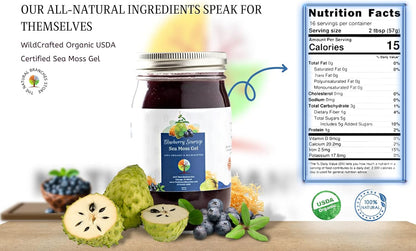 Organic Blueberry and Soursop Fruit Sea Moss – Immune Support: The high vitamin C content from blueberries and – Image 2