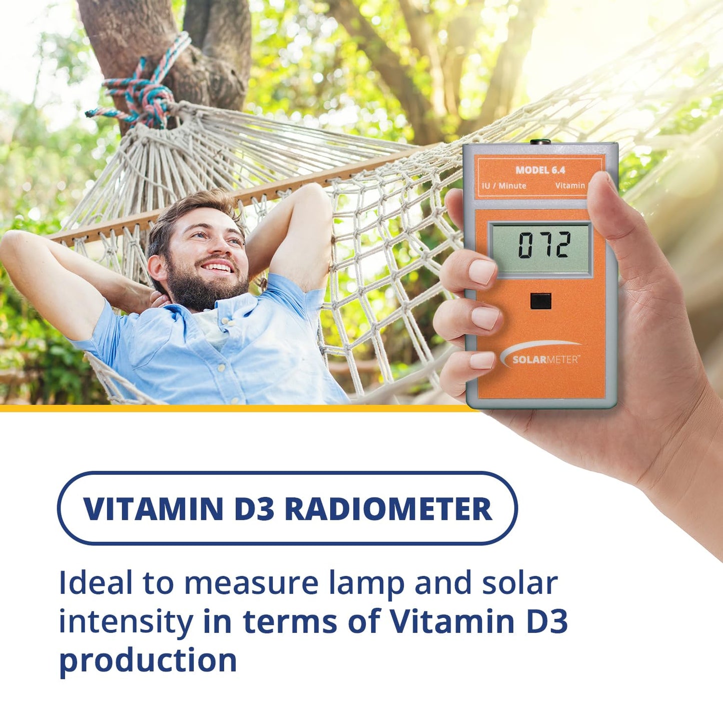 Solarmeter Model 6.4 UVB Metre – Digital UV Radiometer for Vitamin D Testing, 280-320 nm, 0-1999 IU/min - görsel 2