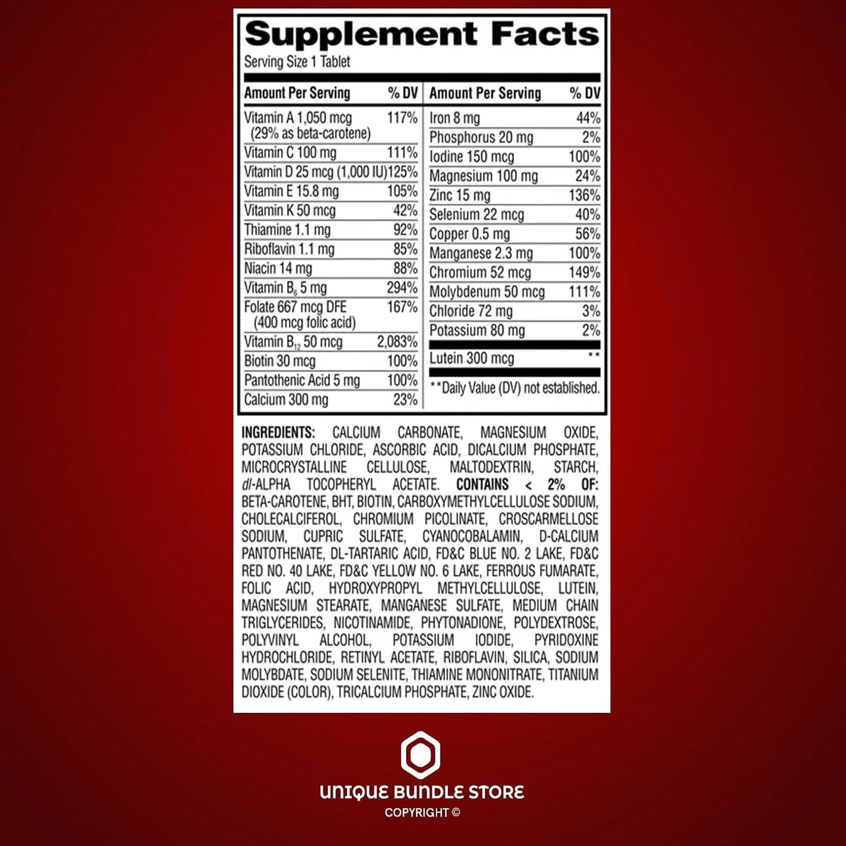 Multivitamin for Women 50 Plus – 100 Tablets (Pack of 3), One Daily Women’s Multivitamin with Essential Vitamins and Minerals - görsel 3
