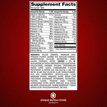 Multivitamin for Women 50 Plus – 100 Tablets (Pack of 3), One Daily Women’s Multivitamin with Essential Vitamins and Minerals