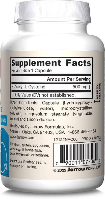 Jarrow Formulae N-A-C 500 mg, 60 Vegan Capsules