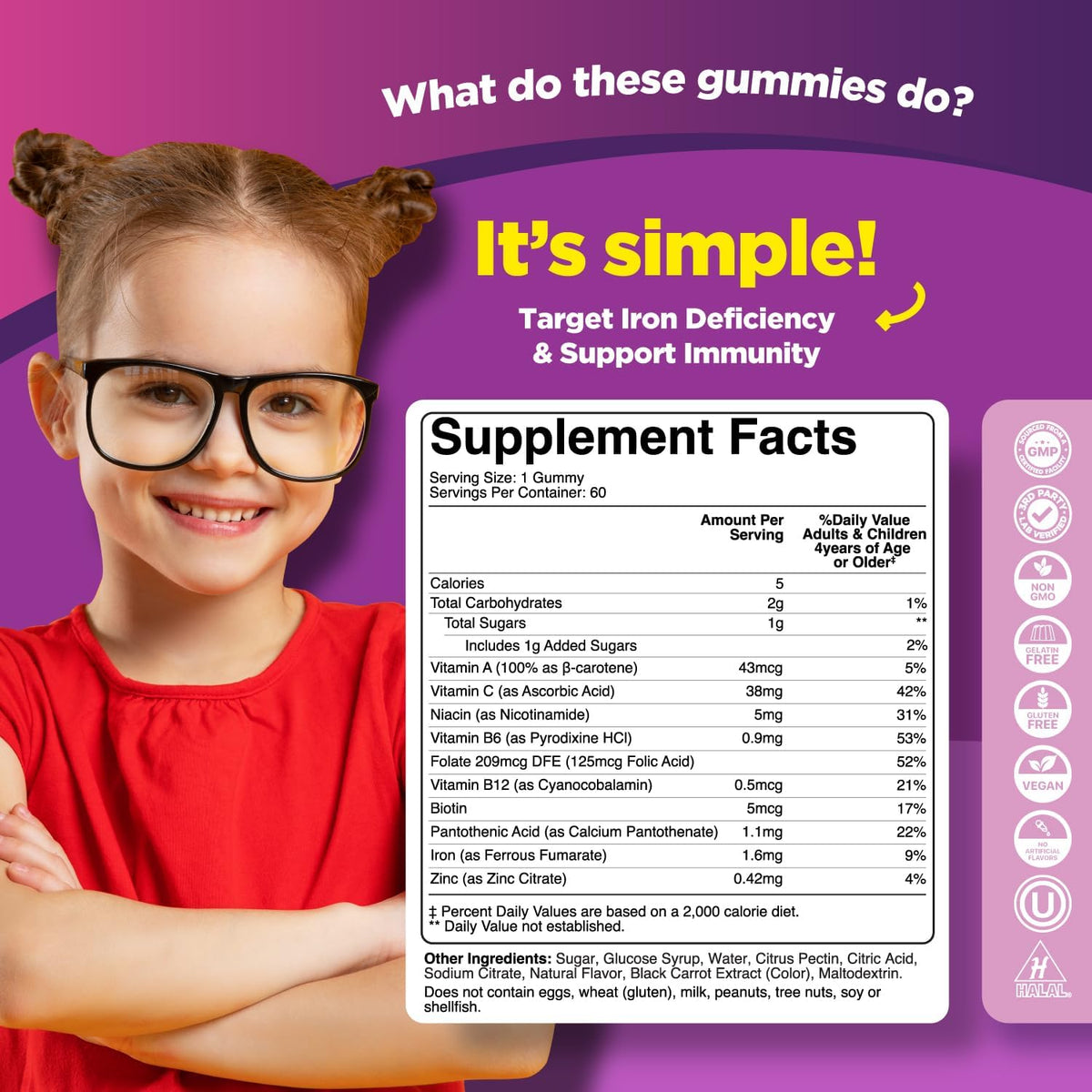 Phytoral Kids Iron Gummies with Vitamin C – Multivitamin for Immunity & Energy - görsel 8