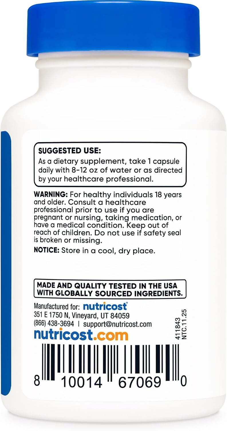 Nutricost TUDCA 500mg, 30 Capsules (Tauroursodeoxycholic Acid) - görsel 4
