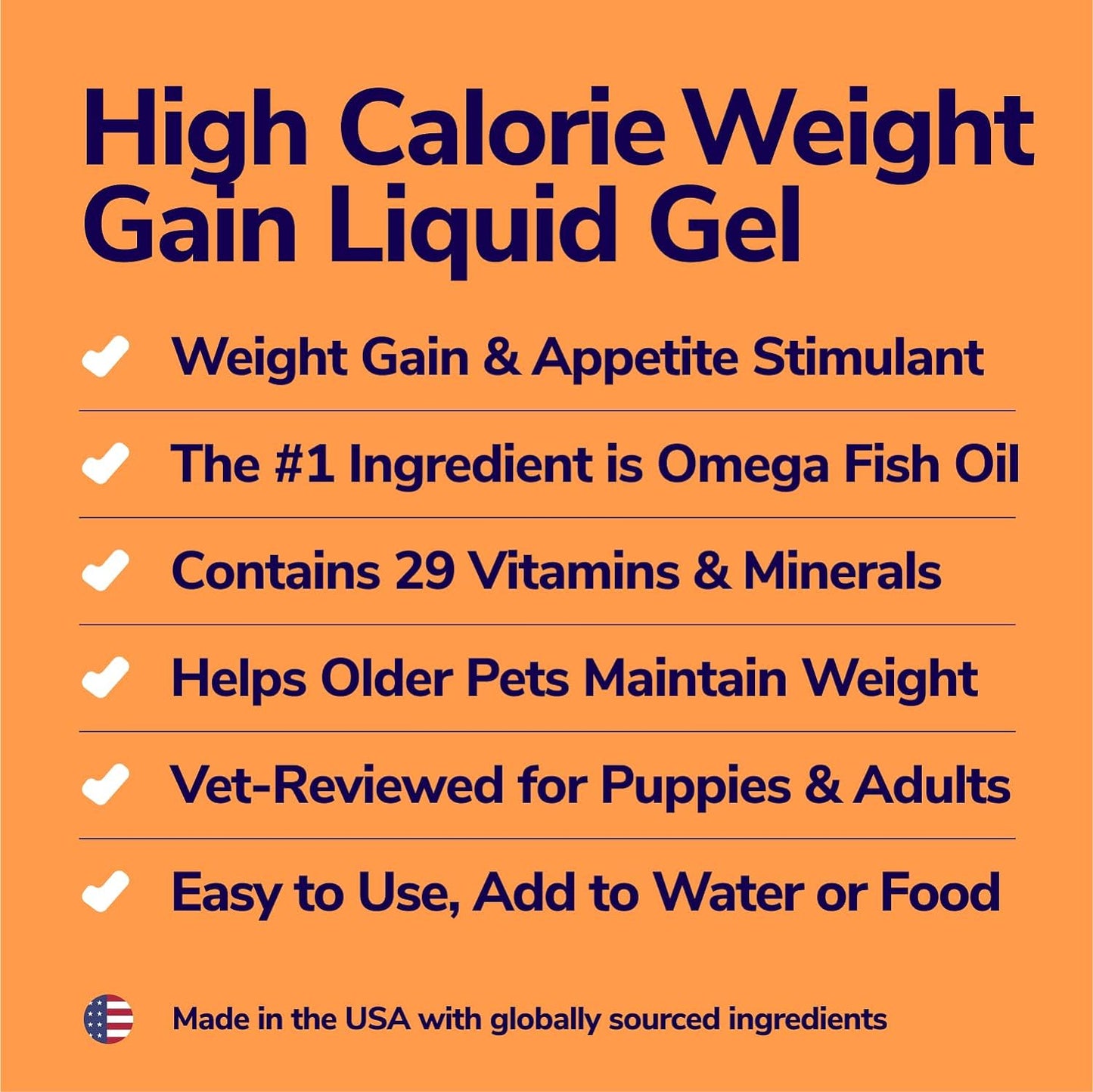 Miracle Vet High-Calorie Weight Gainer for Dogs and Cats - Multivitamin Nutritional Supplement Gel with Omega Fish Oil and Calcium - görsel 2