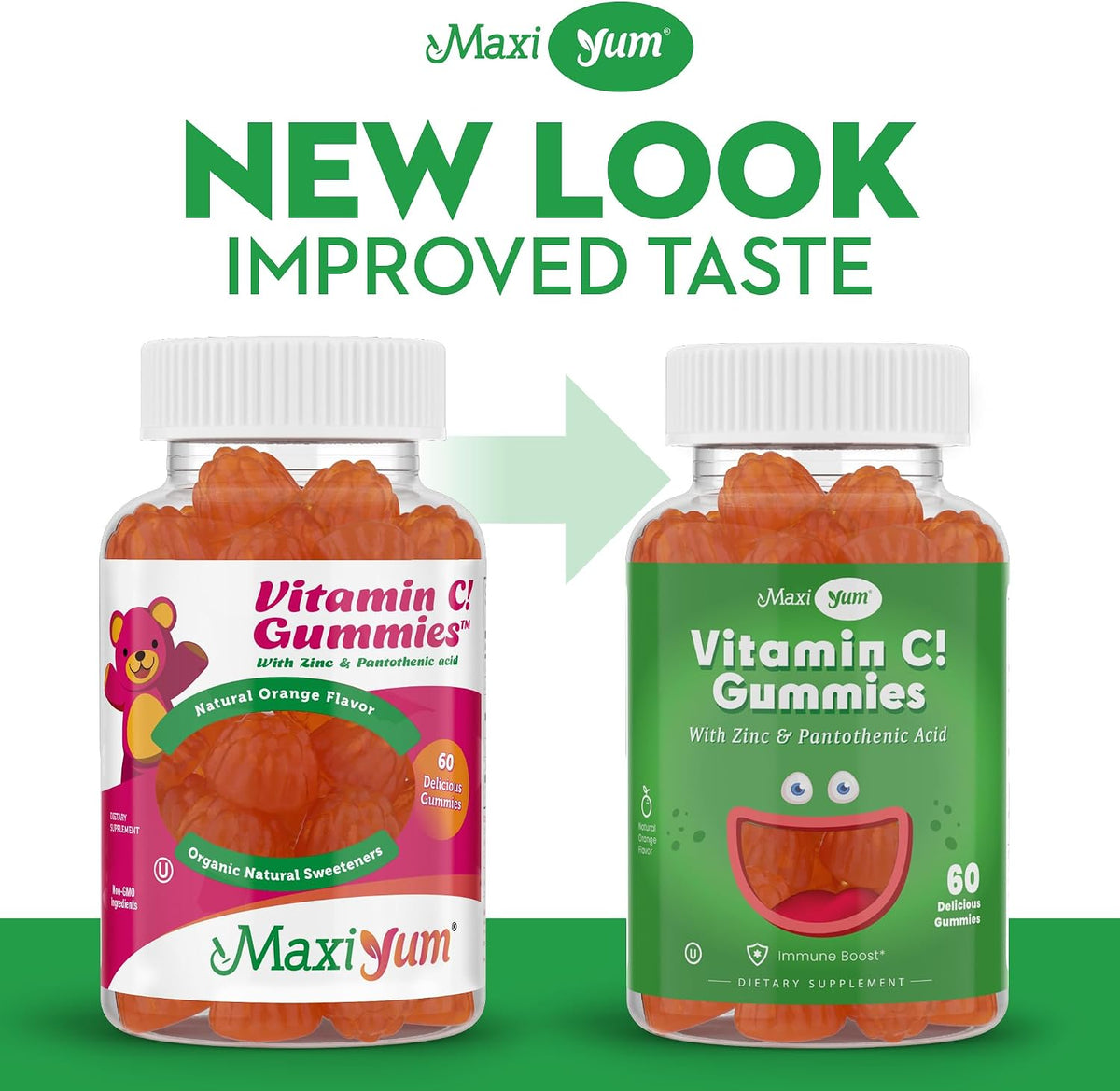 Maxi Health Vitamin C Gummies with Zinc – Immune Support + Respiratory Support – No Artificial Flavours or Preservatives – Kosher – 60 Gummies - görsel 3