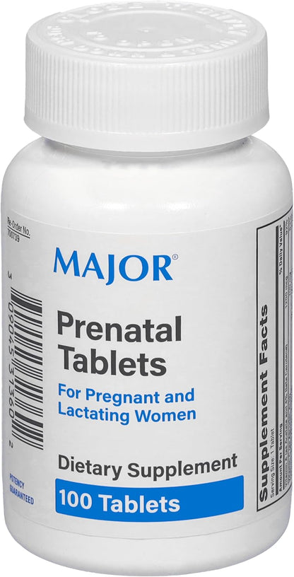 MAJOR Prenatal Tablets – Dietary Supplement for Pregnant and Breastfeeding Women, 100 Tablets
