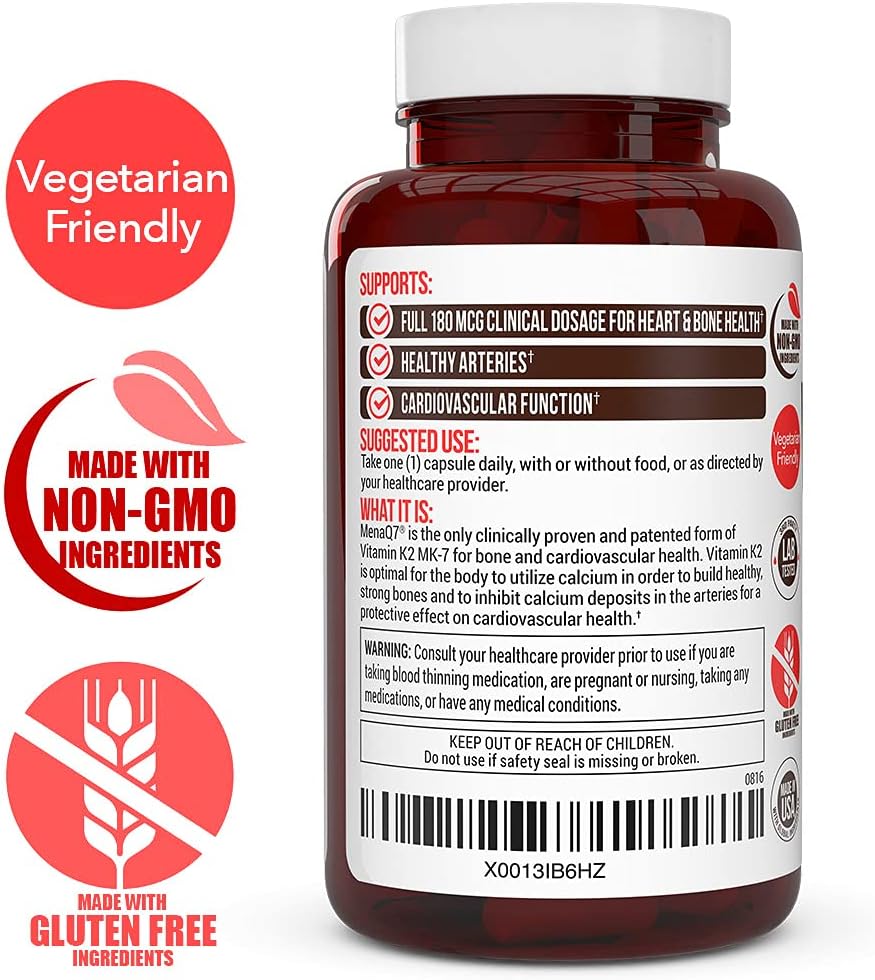 Vitamin D3 5000 IU with K2 MK7 180 mcg – MenaQ7 – 60 Vegetable Capsules - görsel 4