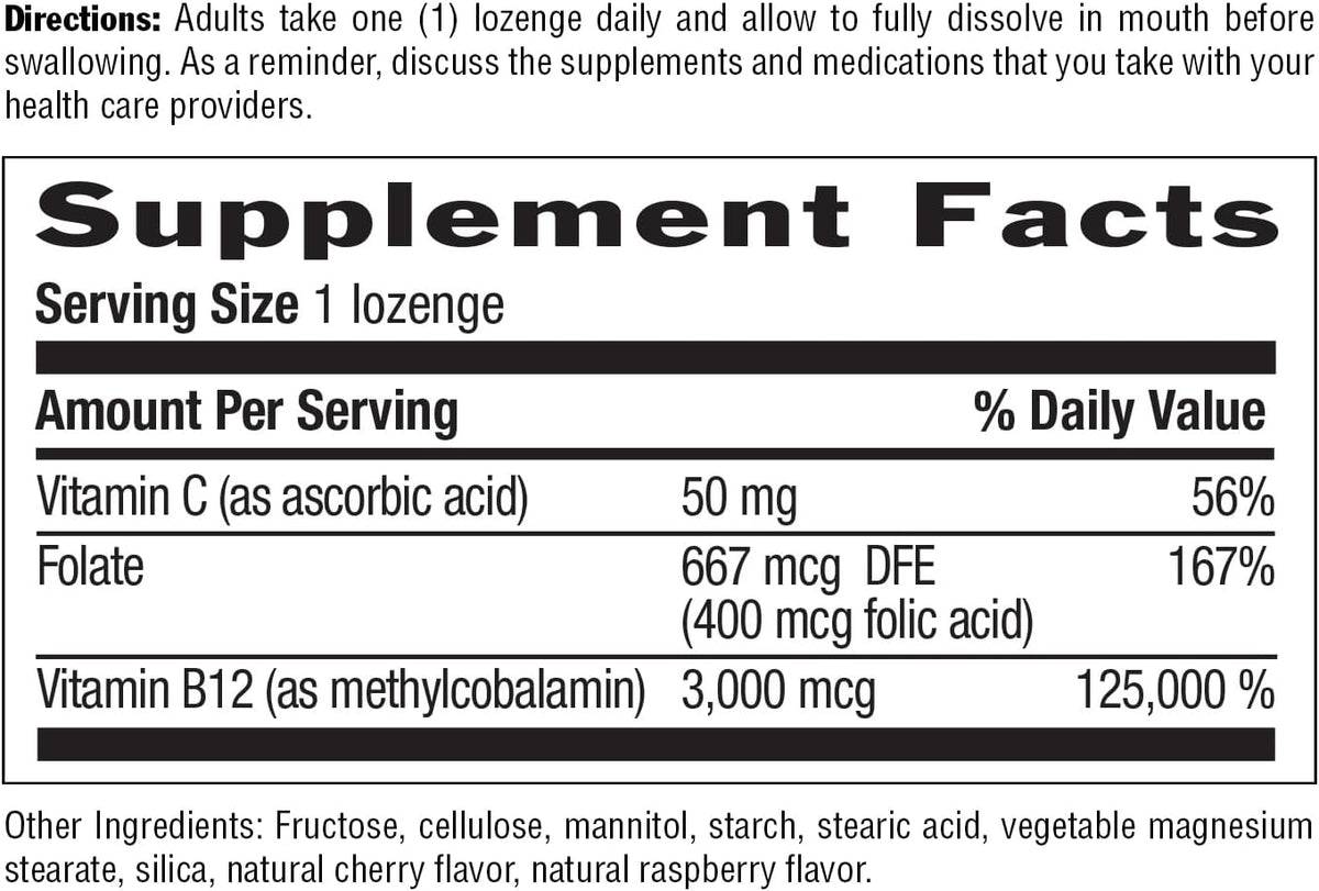 Country Life Methyl B-12 3000 mcg Lozenges - Vegan Methylcobalamin to Support Normal Energy Metabolism, 50 Lozenges - görsel 5