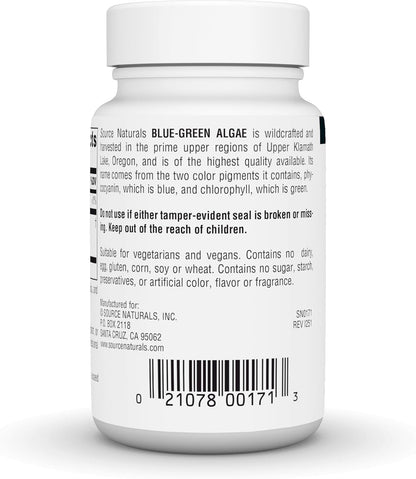 Source Naturals Blue-Green Algae from Klamath Lake - 500 mg - 50 Tablets