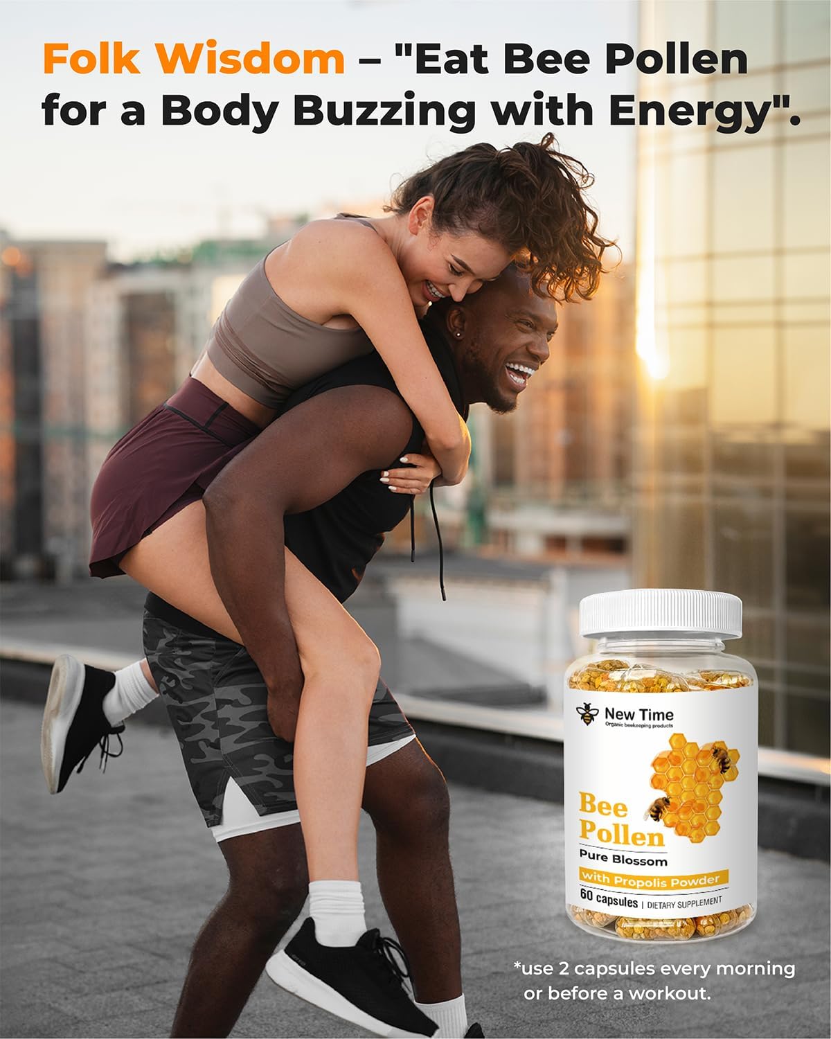 Bee Pollen Capsules with Propolis – Organic Supplement for Energy, Vitality & Immune Support - görsel 4