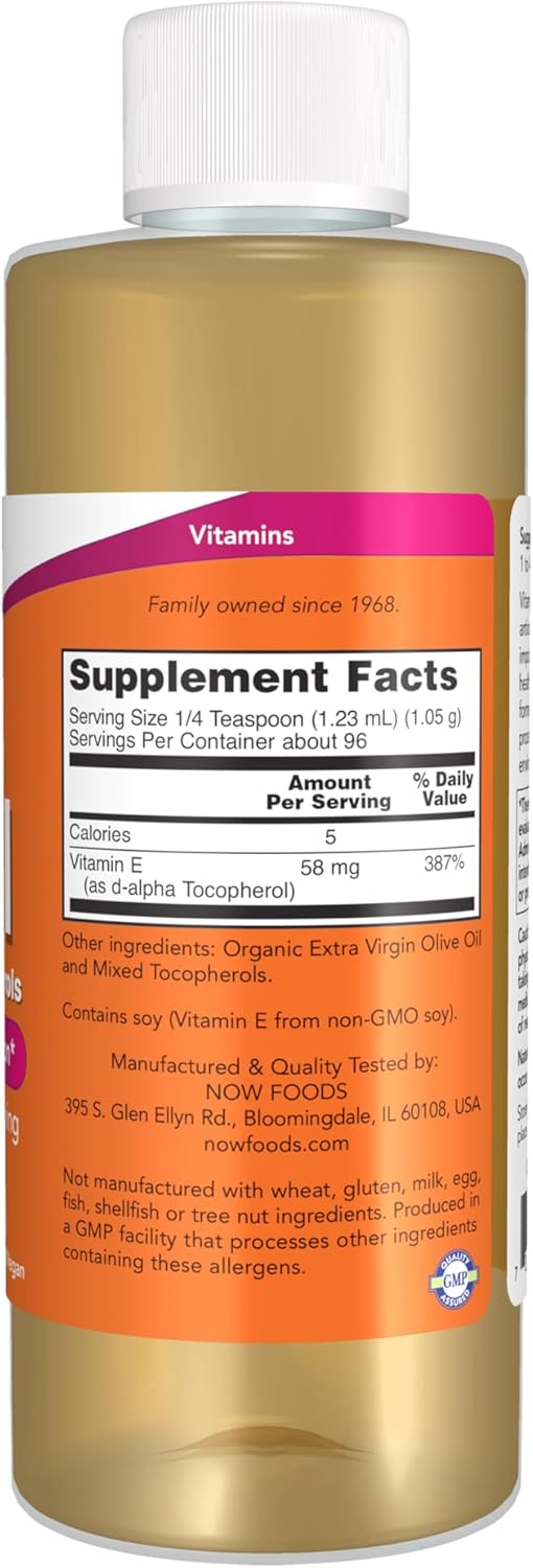 NOW Foods Natural Vitamin E-Oil (D-Alpha Tocopherol) with Mixed Tocopherols, 118 ml - görsel 2