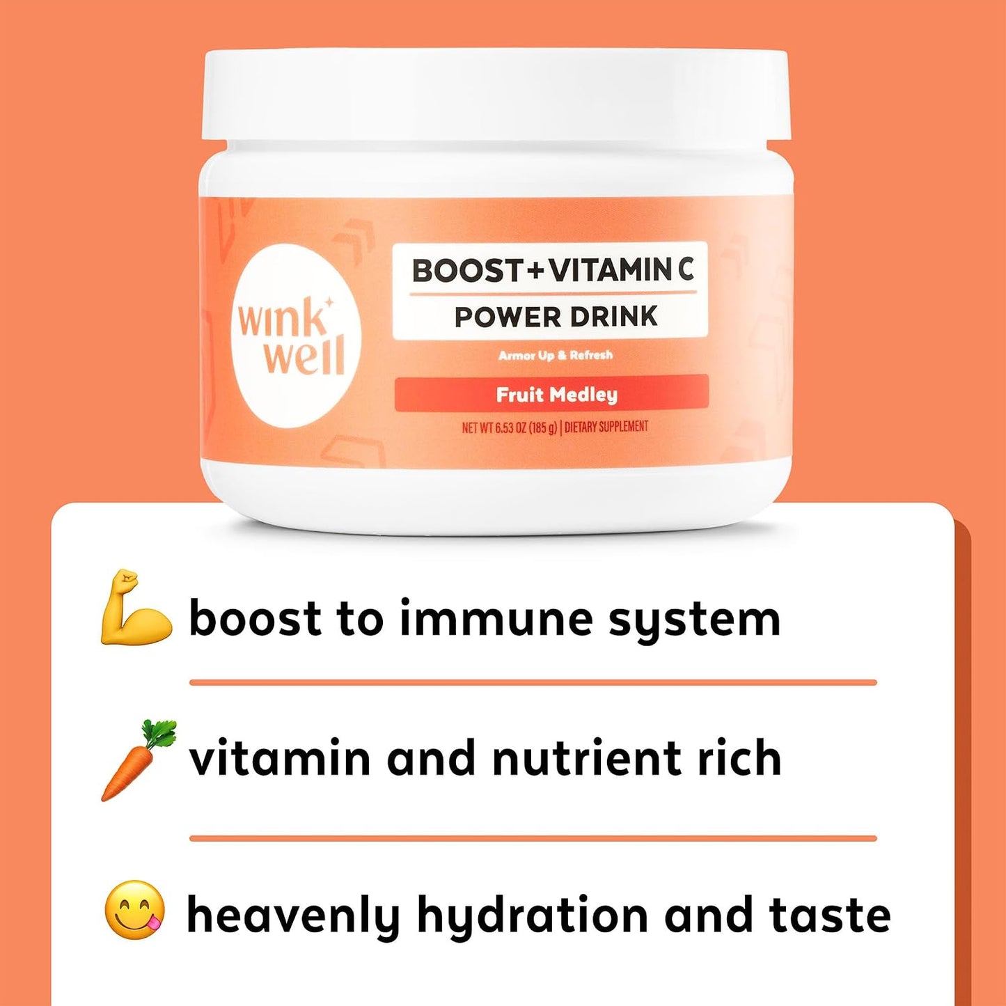 Wink Well Boost Vitamin C Powder – Immune Support & Antioxidant Drink Mix with Vitamin D3, Magnesium & Zinc (30 Servings) - görsel 7