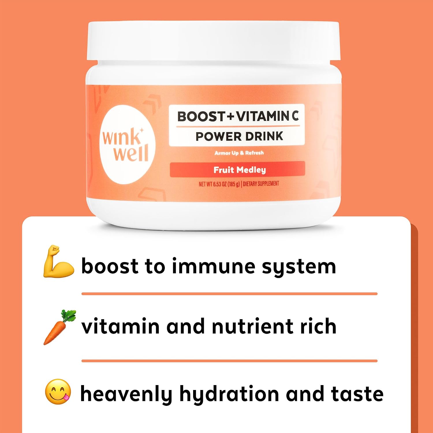 Wink Well Boost Vitamin C Powder – Immune Support & Antioxidant Drink Mix with Vitamin D3, Magnesium & Zinc (30 Servings) - görsel 7