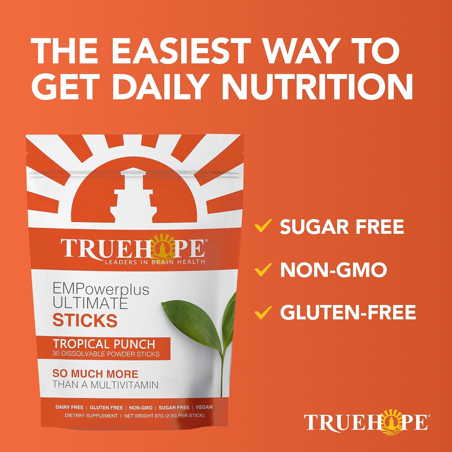 Truehope Multivitamin Nootropic Pouches with Inositol - Once-Per-Day EMPowerplus Ultimate Sticks - 30 Sachets (Tropical) - görsel 6
