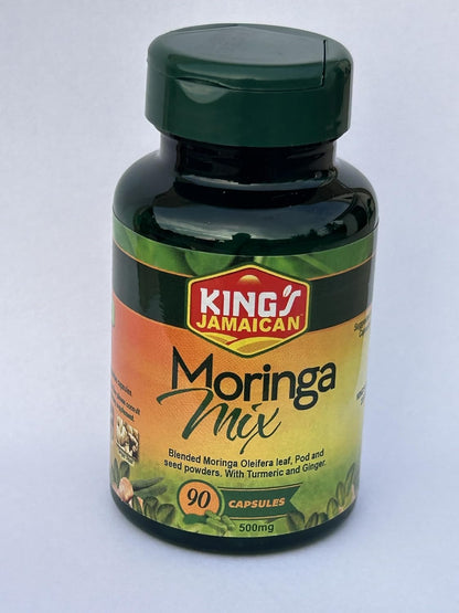 Jamaican Moringa Capsules – with Turmeric & Ginger – 90 Capsules, 500mg – Herbal Supplement