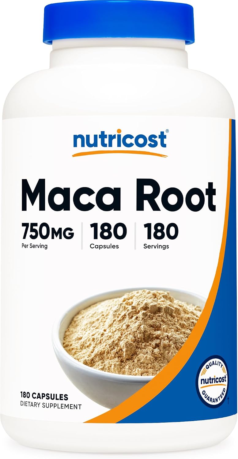 Nutricost Maca Root Capsules (Lepidium meyenii) 750mg, 180 Capsules - görsel 1