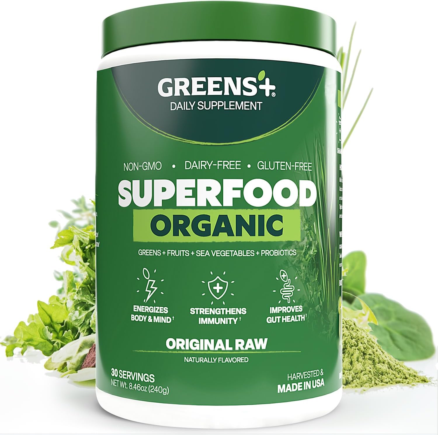 Greens+ Organic RAW Superfood Powder (240 g) - görsel 1