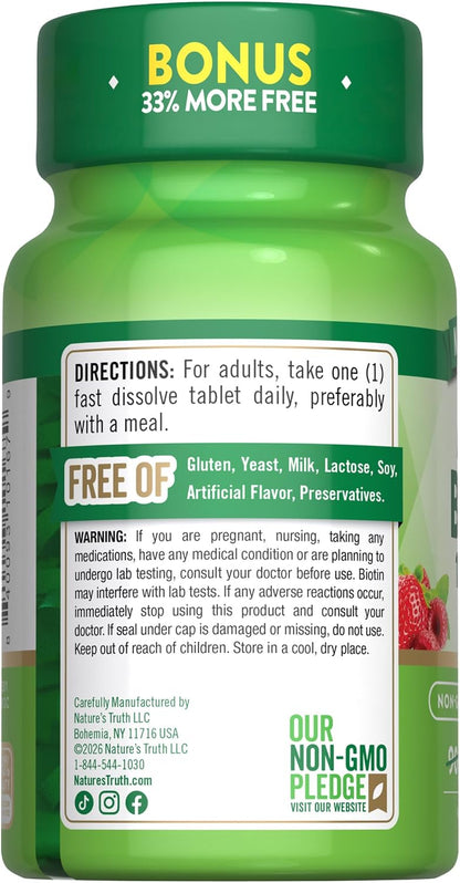 Nature's Truth Biotin 10,000mcg High Strength Fast Dissolve Tablets