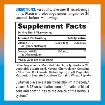 Vitamin World Vitamin B12 5000 mcg Sublingual Microlozenges