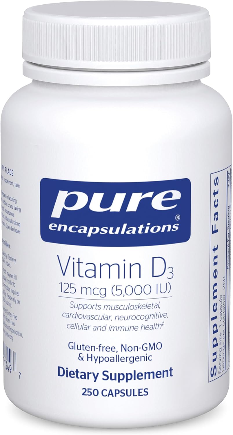Pure Encapsulations Vitamin D3 125 mcg (5,000 IU) – 120 Capsules - görsel 8