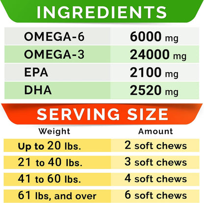 StrellaLab Omega-3 for Dogs - 360 Fish Oil Chews - Salmon Flavour