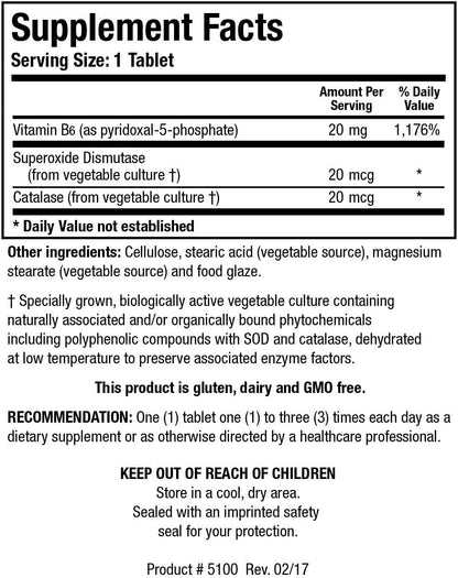 Biotics Research B6 Phosphate - Biologically Active Vitamin B6 (P-5-P) - 100 Tablets