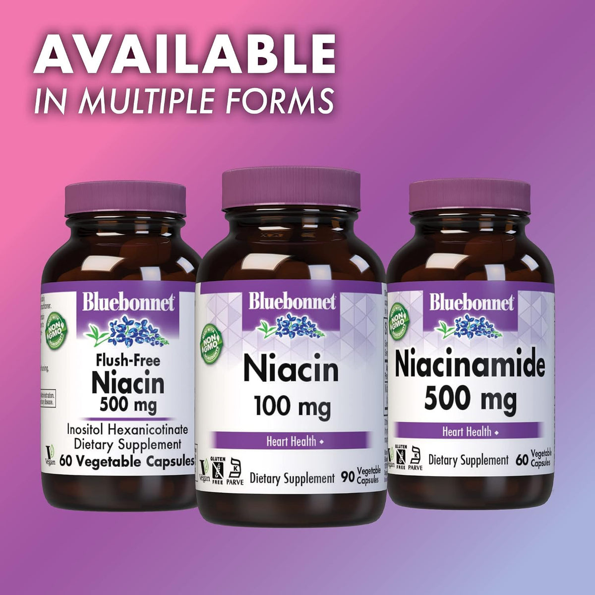 Bluebonnet Niacin 100 mg Vitamin B3 Nicotinic Acid – Supports Normal Energy Metabolism and Skin Health – Non-GMO, Vegan, Kosher, Gluten-Free Flush Niacin Supplement – 90 Vegetable Capsules - görsel 7