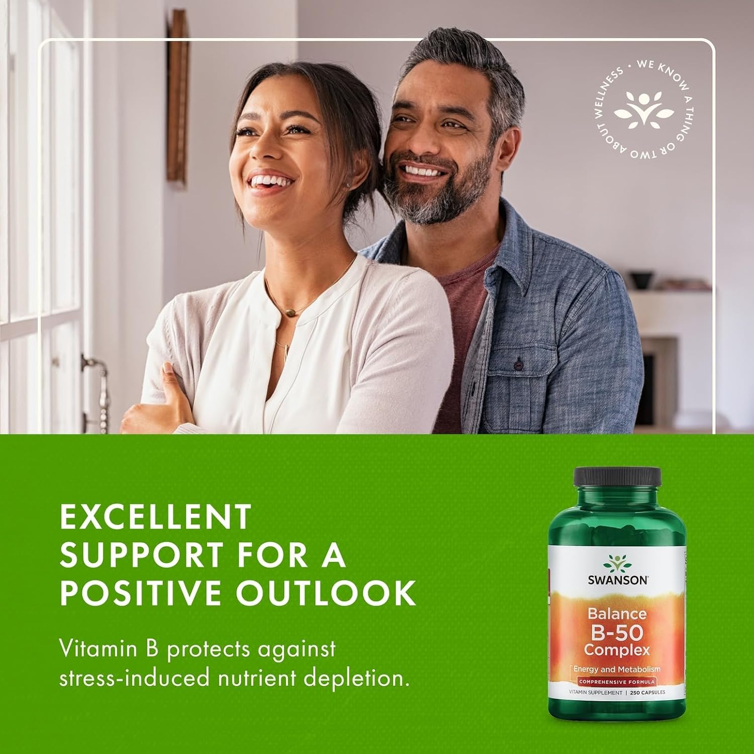 Swanson Balance B-50 High-Potency B Vitamin Complex for Busy Adults Seeking Immune, Heart, and Nervous System Support (250 Capsules, 2 Pack) - görsel 6
