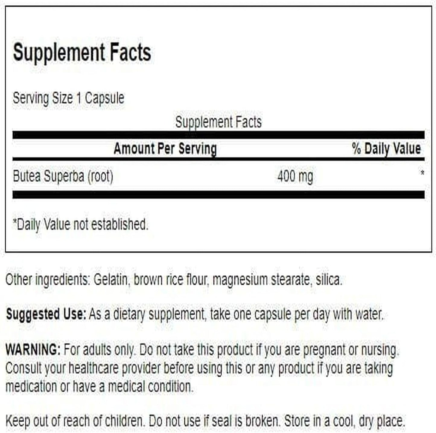 Swanson Butea Superba Root Full Spectrum Intimacy & Sexual Support 400 mg 60 Capsules (Pack of 2) - görsel 2